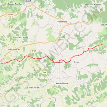 Trigodina - Montcuq GPS track, route, trail