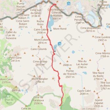 Cime de la Maledie GPS track, route, trail