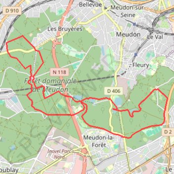La forêt de Meudon GPS track, route, trail