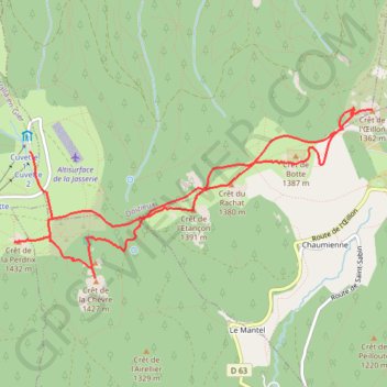 Sentier des Crêts GPS track, route, trail