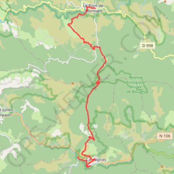 Le Pont de Montvert-Cassagnas GPS track, route, trail