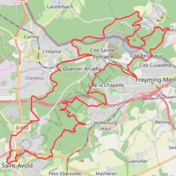 VTT 27 : vers Papiermûhle - Hochwald - Karlsbrunn GPS track, route, trail