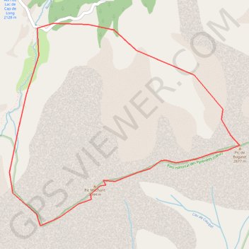 Pics des Toudes, Méchant, de Bugatet depuis le plan d'Estaragne GPS track, route, trail