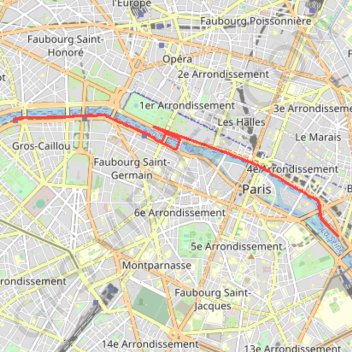 Circuit des berges à Paris GPS track, route, trail