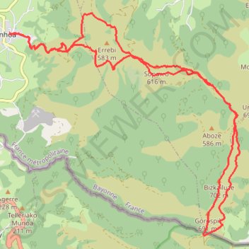 Ainhoa - Gorospil GPS track, route, trail