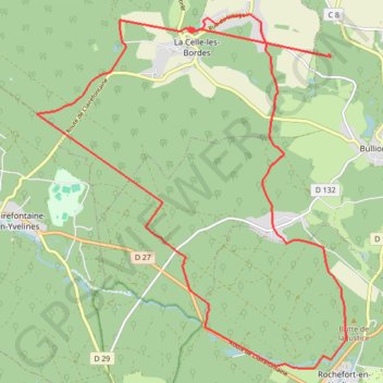 La Celle les Bordes GPS track, route, trail