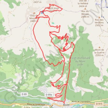 Mont Jovet GPS track, route, trail