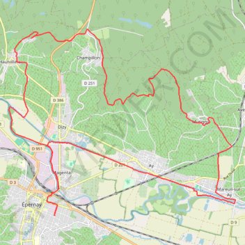 Champillon GPS track, route, trail