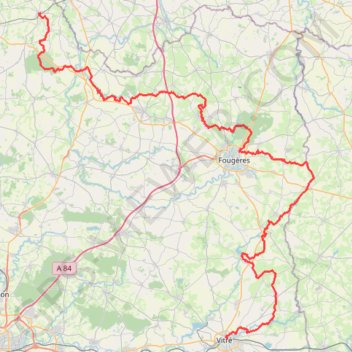 GR34 : De Vitré à Pleine-Fougères (Ille-et-Vilaine) GPS track, route, trail