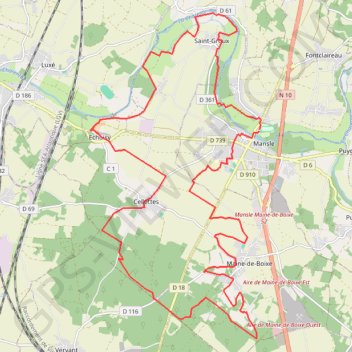 Mansle 31 kms GPS track, route, trail