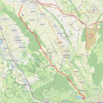 Nousty-Lourdes-Nousty Chemin Henri IV GPS track, route, trail