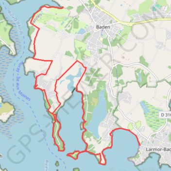 Tour du Golfe du Morbihan - Baden GPS track, route, trail