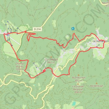 Du Hohwald au Champ du Feu GPS track, route, trail