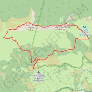 Soum d'Andorre et Soum de Conques GPS track, route, trail