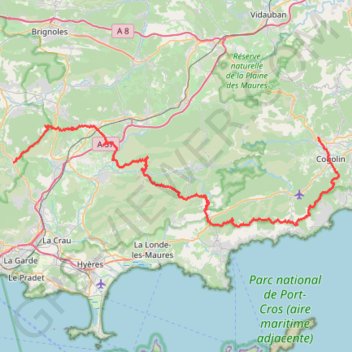 GR51 De Grimaud à Belgentier (Var) GPS track, route, trail