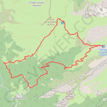 Samoëns, Golèse Bostan GPS track, route, trail