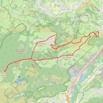 Pibeste - Souquète - Arréou (par les crêtes) GPS track, route, trail