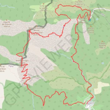 Rando vers la cime du Torragio GPS track, route, trail
