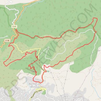Circuit des Trois Cols à Bormes-les-Mimosas GPS track, route, trail