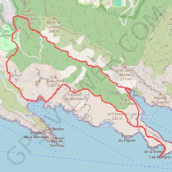 Calanques de Sormiou et Morgiou GPS track, route, trail