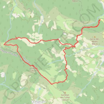 Montagne de La Loube - Saint Auban sur l'Ouvèze (26) GPS track, route, trail