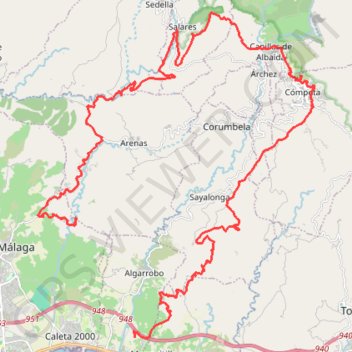 Cortijo hasta Sedella y vuelta. GPS track, route, trail