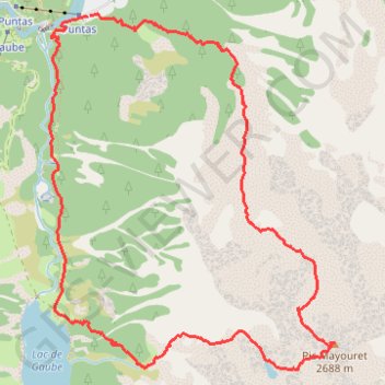 Le Pic Mayouret - Cauterets GPS track, route, trail