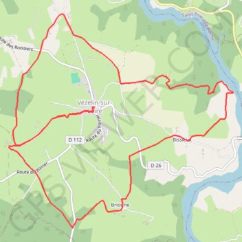 Autour des Gorges de la Loire - La Bergère de Bissieux - Saint-Paul-de-Vézelin GPS track, route, trail