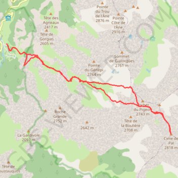Cime de Pal GPS track, route, trail
