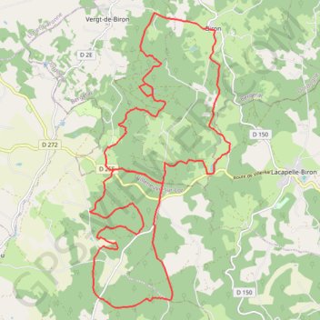 Entre Biron et Bonnenouvelle GPS track, route, trail