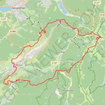Boucle, col de la Vièrge, La Bresse, Hohneck GPS track, route, trail
