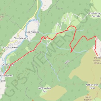 Pointe d'Ireuse GPS track, route, trail