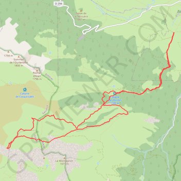 Esturou, Mail de la Cuette en circuit depuis le plateau de Houndas GPS track, route, trail