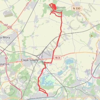Dampmart - Montgé en Goële GPS track, route, trail