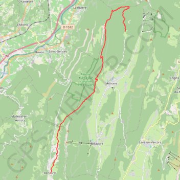 Rencurel - Gève GPS track, route, trail