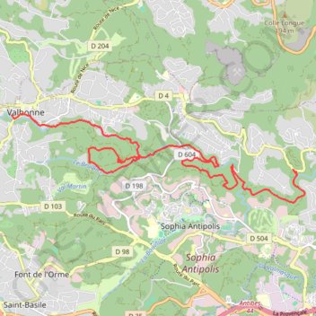 G1 & G2 LA BRAGUE - VALBONNE GPS track, route, trail