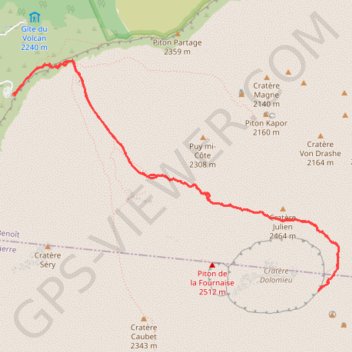 Piton de la Fournaise GPS track, route, trail