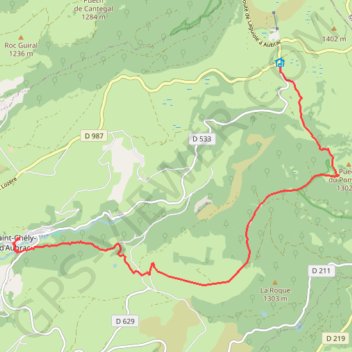 Aubrac - Saint Chely (détour par voie romaine) GPS track, route, trail