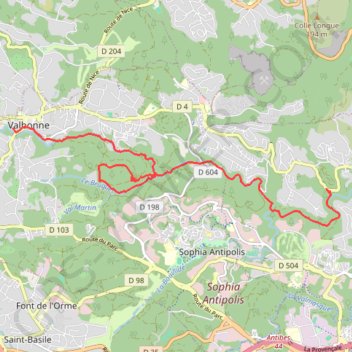 G3a LA BRAGUE - VALBONNE GPS track, route, trail