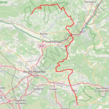 GR9 de Cucuron (Vaucluse) à Saint Zacharie (Var) GPS track, route, trail