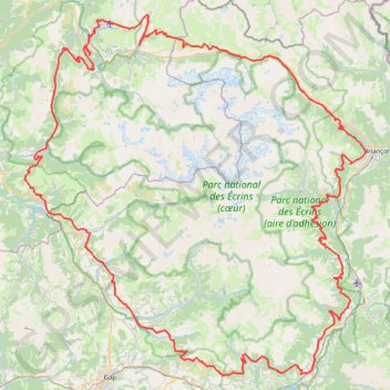 Tour intégral du Parc National des Écrins GPS track, route, trail