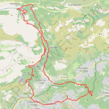 Roquefort-les-Pins - Gourdon - Cipière - Bramafan - Pont Du Loup - La Colle GPS track, route, trail