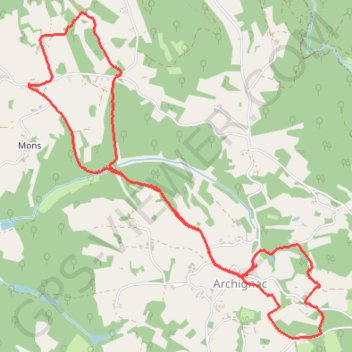 Randonnée d'Archignac - Boucle d'Esperier GPS track, route, trail