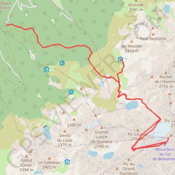 La Croix de Belledonne depuis Jean Collet GPS track, route, trail