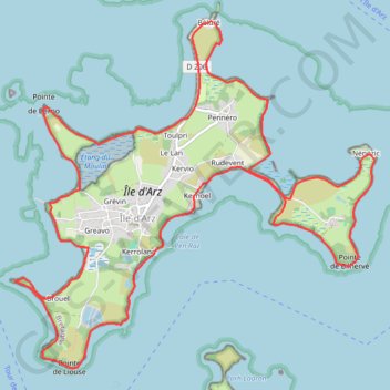 Tour du Golfe du Morbihan - Île d'Arz GPS track, route, trail