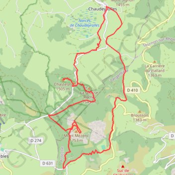 Le Mézenc GPS track, route, trail