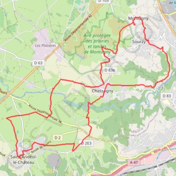 Montagny Saint Andeol GPS track, route, trail