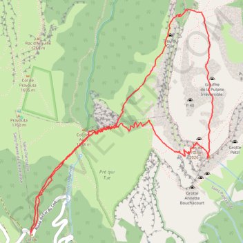 Chartreuse - Dent de Crolles depuis de col du coq retour en boucle par le trou du Glaz GPS track, route, trail