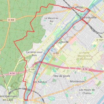 Boucle Sartrouville-Pecq-Maisons Laffitte GPS track, route, trail