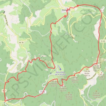 Doizueyx par les cretes GPS track, route, trail